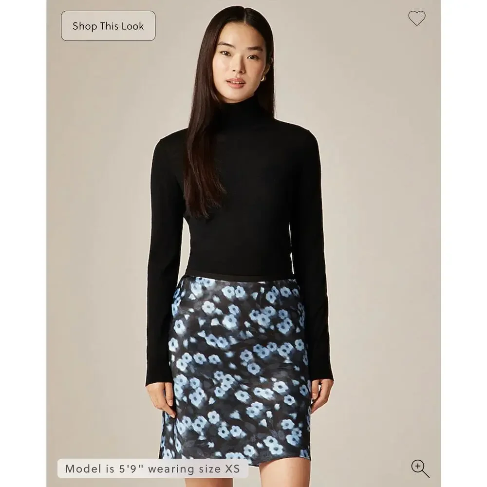 J. Crew Carolyn turtleneck sweater in merino wool Heather Carbon NWT size XS